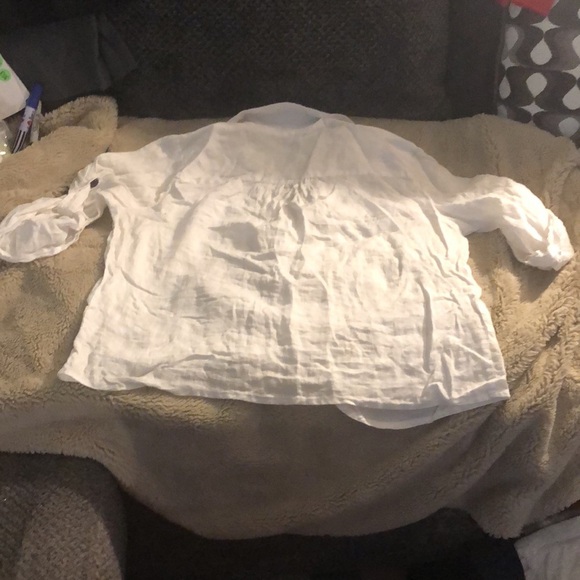 🎉4 for $20 I.N.C. White Linen Button Down, size medium - Picture 4 of 5